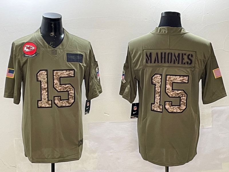 Men Kansas City Chiefs #15 Mahomes Green 2025 Nike Vapor Limited NFL Jersey style 210